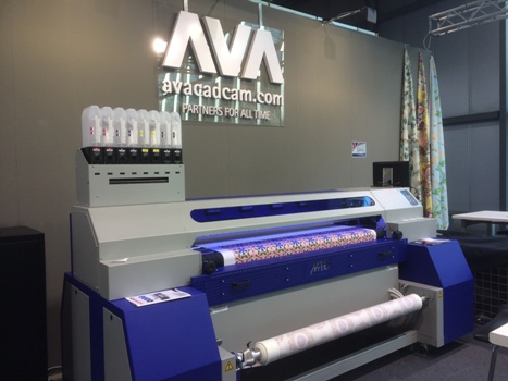 World-wide textile software specialists AVA CAD CAM showing their Digital Print Design & Colour Solutions working with the MTEX Blue pigment printers at Heimtextil 2016