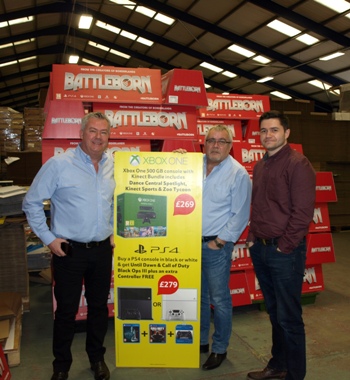 From left, CMYUK director Robin East with Nene Packaging’s Rob Lugmayer and son David Lugmayer