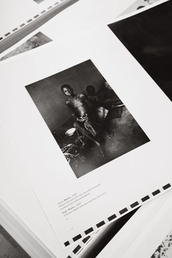 The three books comprise over 700 of Don’s most iconic photographs as well as many previously unpublished images. This page showing a young girl starving in Biafra is taken from volume 1, War & Reportage 