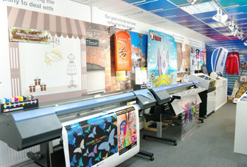 Just a glimpse of the Roland Creative Centre and the Roland colour chart ceiling