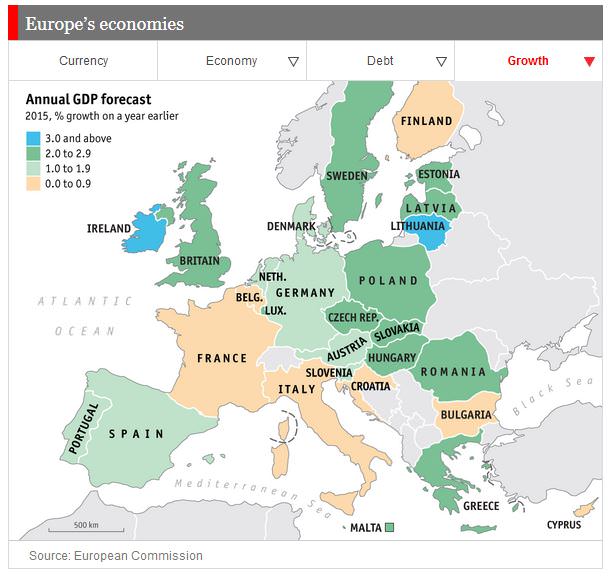 EU projected GDP forecast 2015 