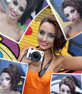 Pictured for the launch of Canon’s latest Cashback scheme is model Nadia Forde