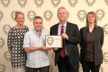 The Antalis team that received its Gold Standard award from RoSPA for the third consecutive year. L to R: Rachel Peacock - HR Operations Director, Antalis UK, Paul Edmans - Conversion Operative, Antalis UK, Mike Hann - Group Health & Safety Manager, Antalis UK, Julie Hayward - Health & Safety Advisor, Antalis UK